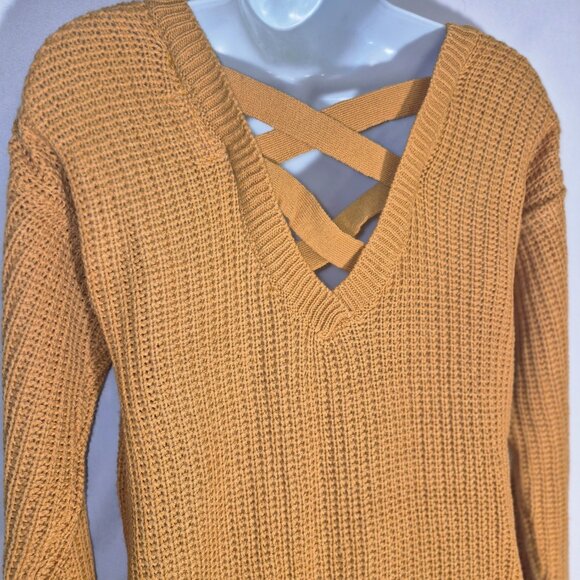 NO COMMENT sweater dress/long sweater, Gold knit in size Medium - Picture 5 of 16